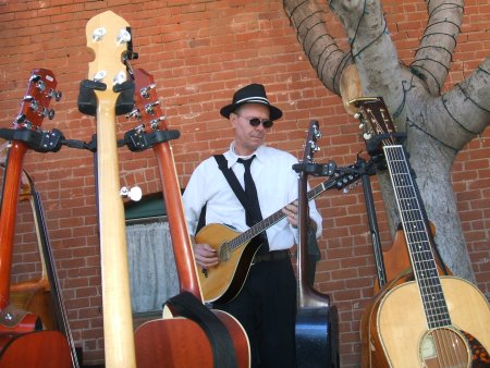 Odie with some of the instruments